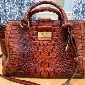 Brahmin Annabelle Luxurious Crocodile Leather Handbag Pecan Melbourne